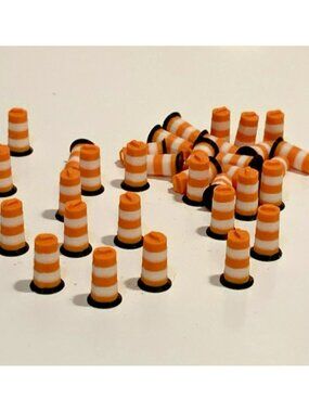 S Scale 1:64 Traffic Barrels Set 25 Train Layout Diecast Diorama RC